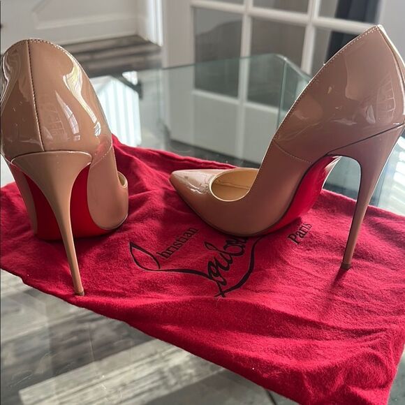 Christian Louboutin Shoes - Christian Louboutin Nude Patent Leather Pumps
